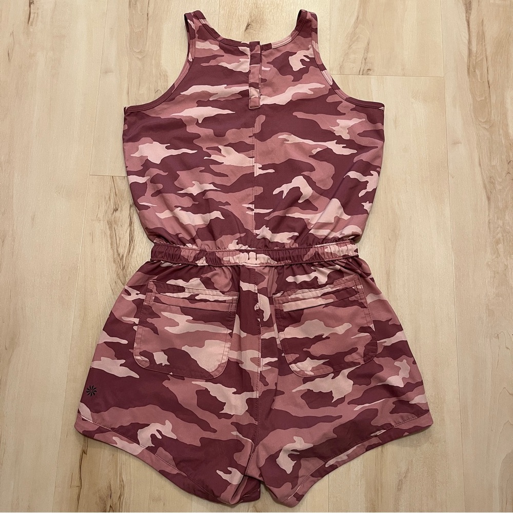 Athleta Girl L(12) On The Go Romper pink camo print - Picture 11 of 11